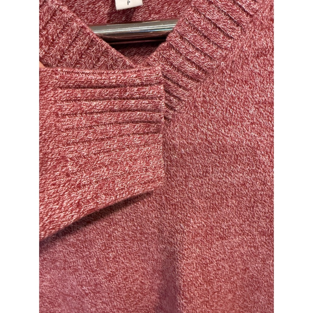 Athleta Vital Tunic Sweater Womens Small Red Marled Knit Classic V-Neck Pullover - Picture 6 of 7